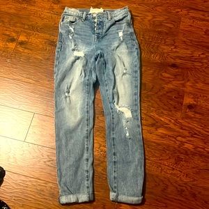 Altar’d states cuff rolled ankle skinny jeans ripped size 0 / 24